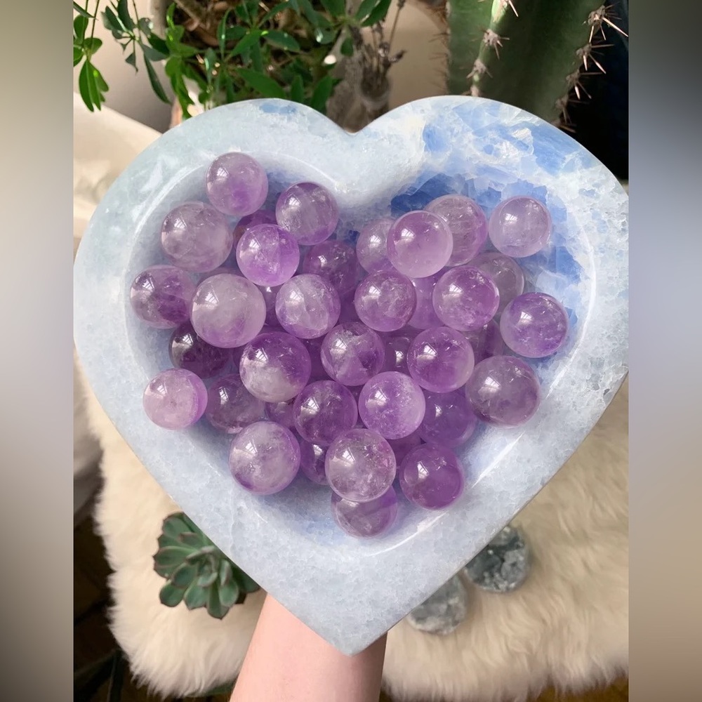 One Mini Amethyst Sphere Mini Carving Crystal Ball Purple Crystal Polished
